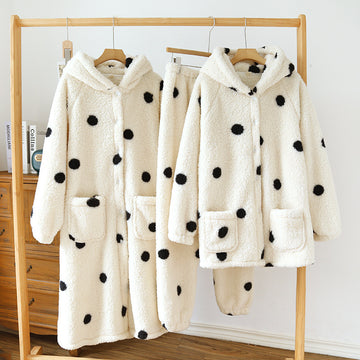 New Suit Fleece-lined Thickened Outer Wear Casual Loose Plus Size Homewear