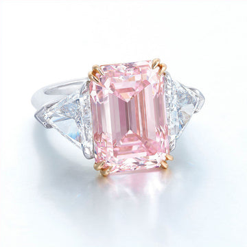 Two-Tone Square Princess Triangle Diamond Ring