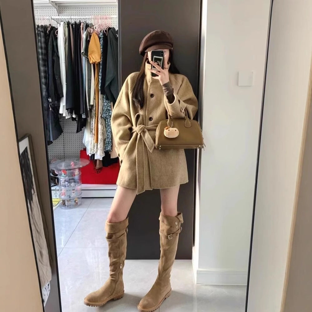 Korean Style Elegant High Sense Casual Short New Woolen Coat