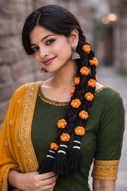 Handmade Floral Paranda – Traditional Handmade Hair Accessory for Women