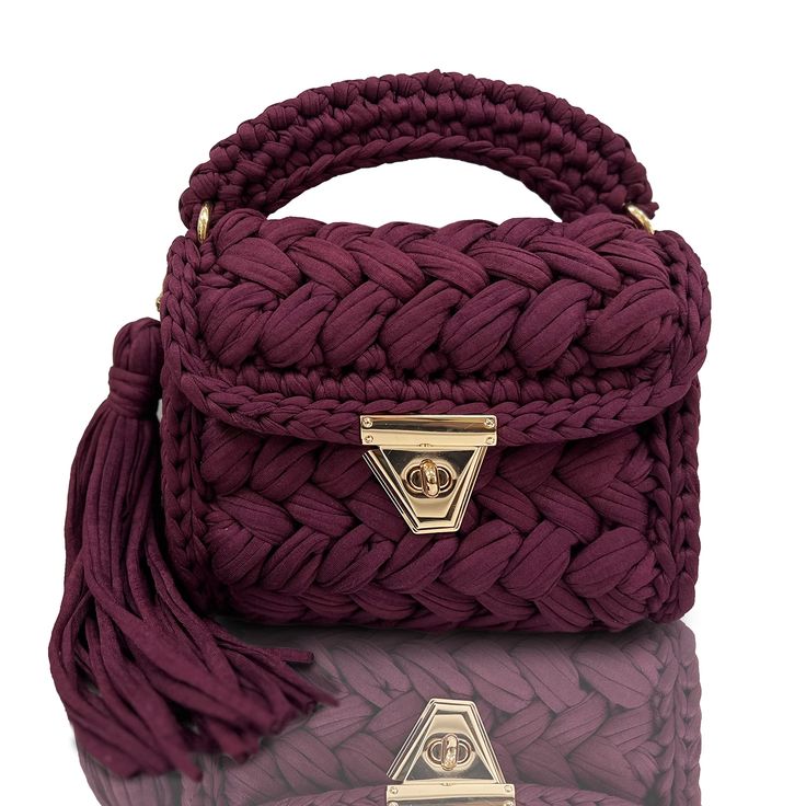 Luxury Handmade Crochet Handbag for Women | Emerald Green Designer Sling Bag with Golden Chain