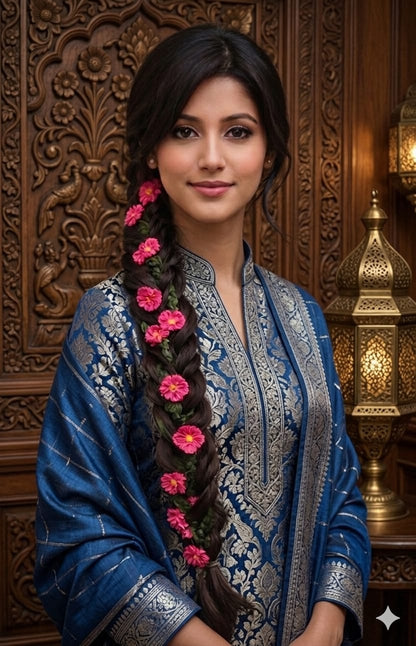 Handmade Floral Paranda for Women – Traditional Braided Hair Accessory