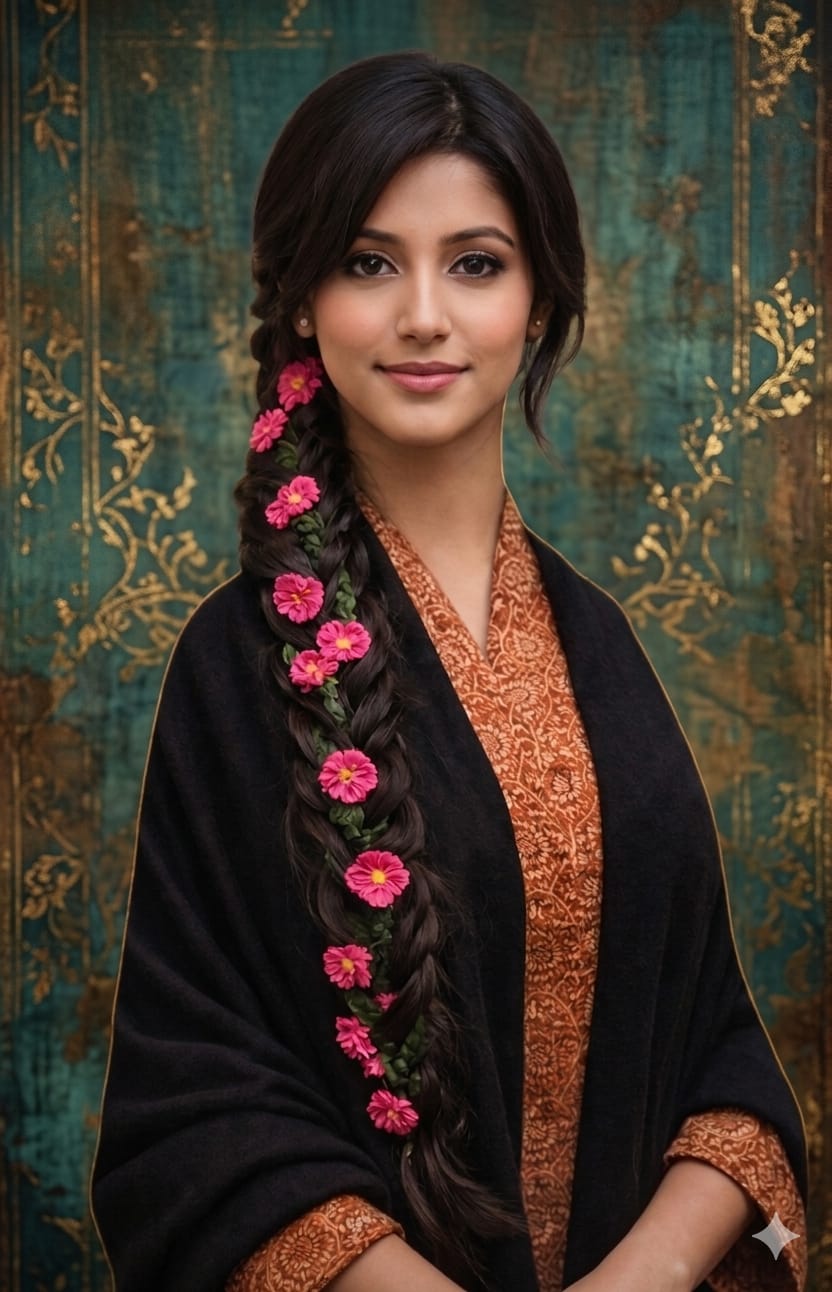 Handmade Floral Paranda for Women – Traditional Braided Hair Accessory
