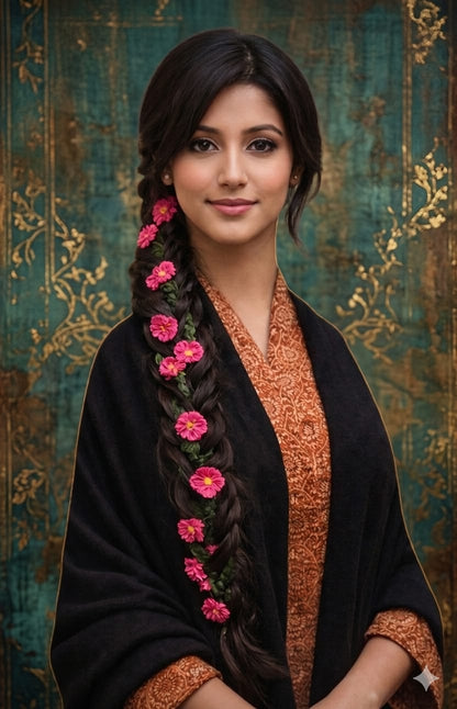 Handmade Floral Paranda for Women – Traditional Braided Hair Accessory