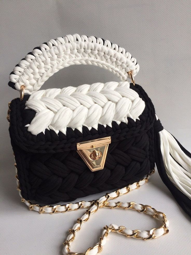 Elegant Handmade Crochet Mini Bag – White & Grey Luxury Handbag for Girls & Women