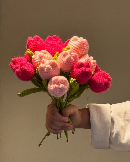 Handmade Crochet Tulip Bouquet – Forever Flowers Gift 🌷