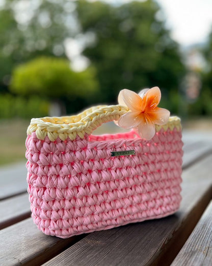 Handmade Lavender Crochet Handbag | Elegant Mini Tote Bag for Women