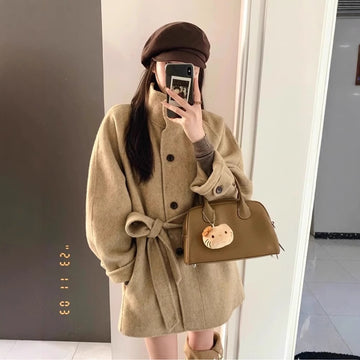 Korean Style Elegant High Sense Casual Short New Woolen Coat