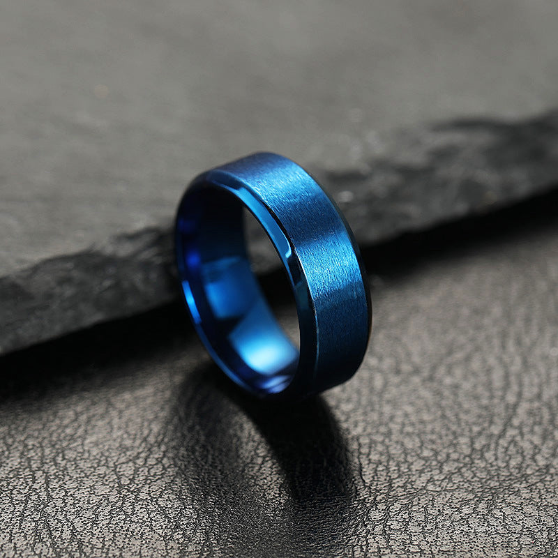 Stainless Steel Ring Men's Matte Wide Titanium Steel Ornament